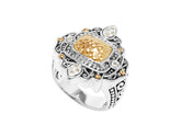ARG-8036-DY-6" Sterling Silver Ring With 18K Gold And Diamond Jewelry Bali Designs Inc